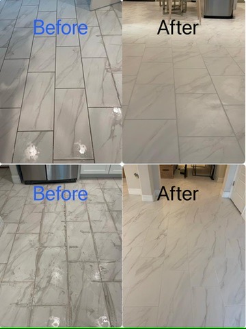 kitchen tile cleaning transformation