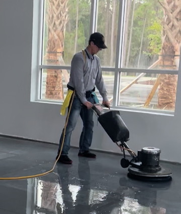 Professional cleaning equipment in use