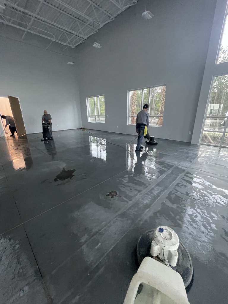 Professional commercial cleaning service in action